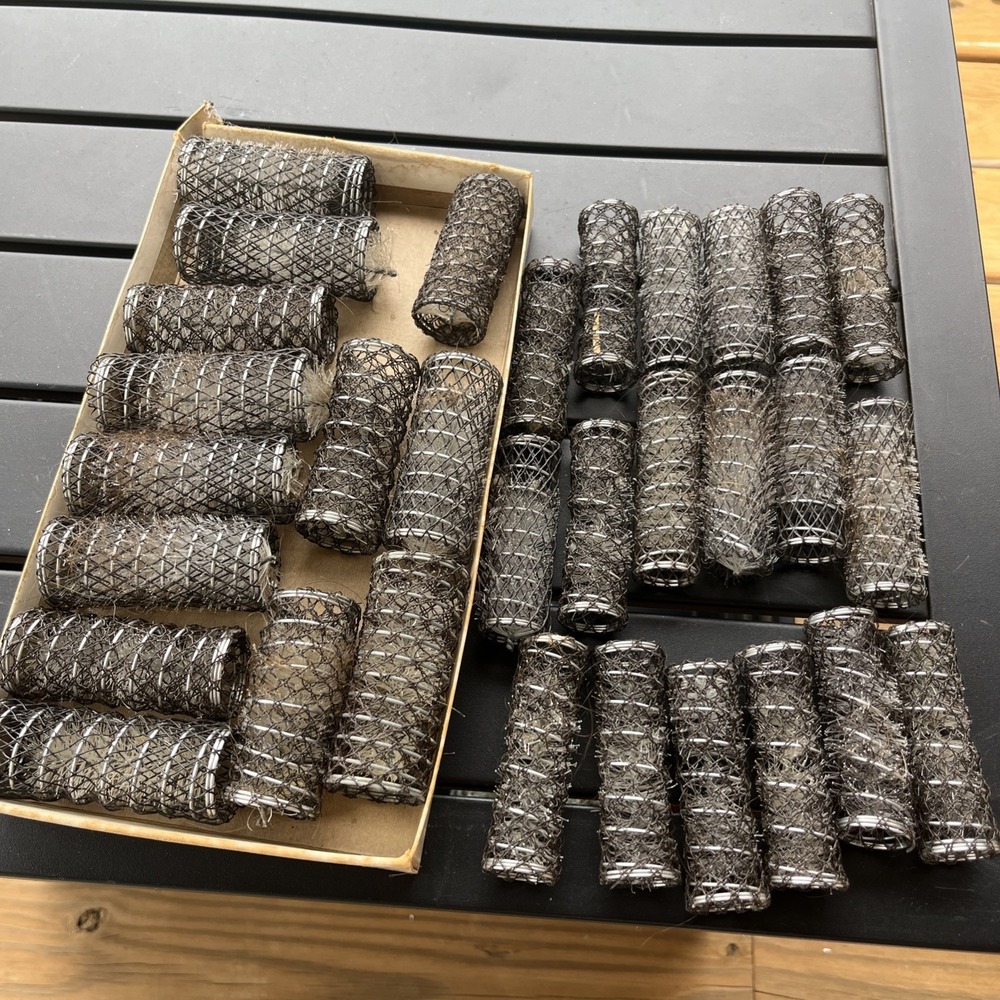 Vintage 31 Curlers metal mesh hair rollers With pins
